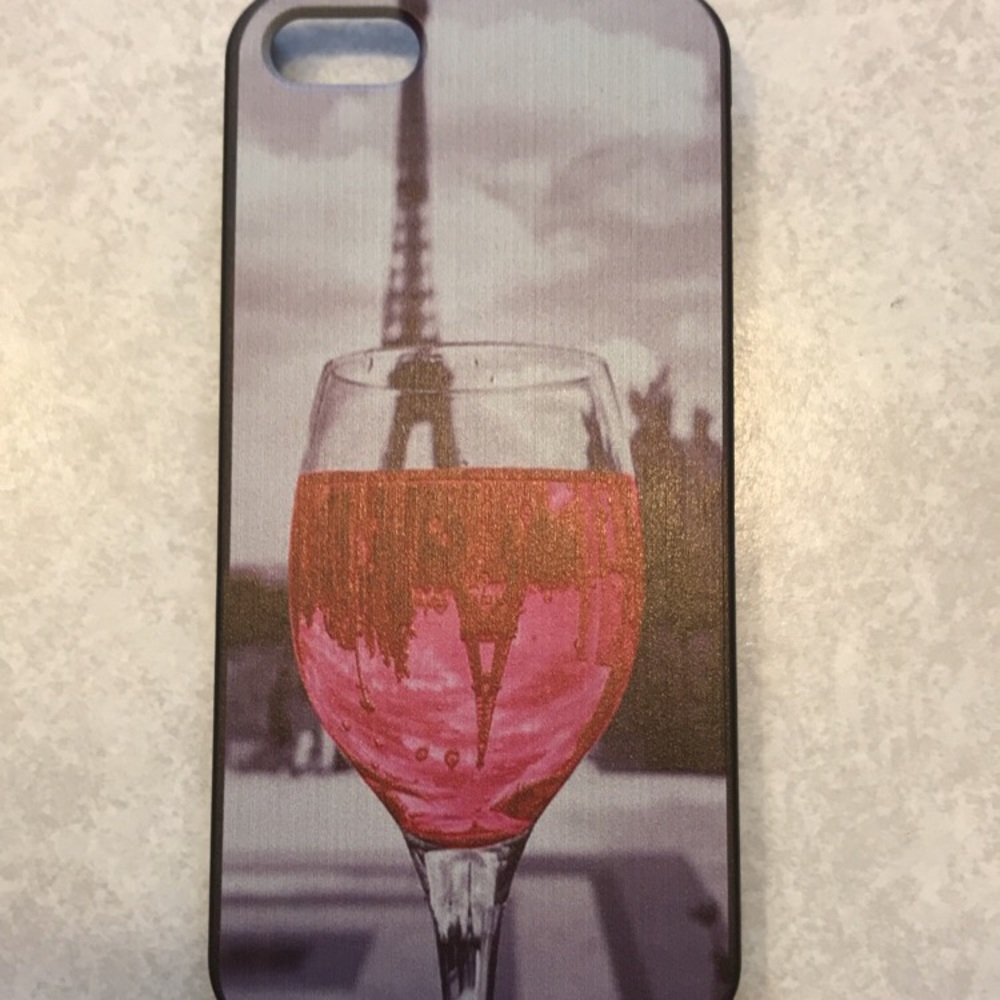 Barely used iPhone 5-5s wine themed phone case